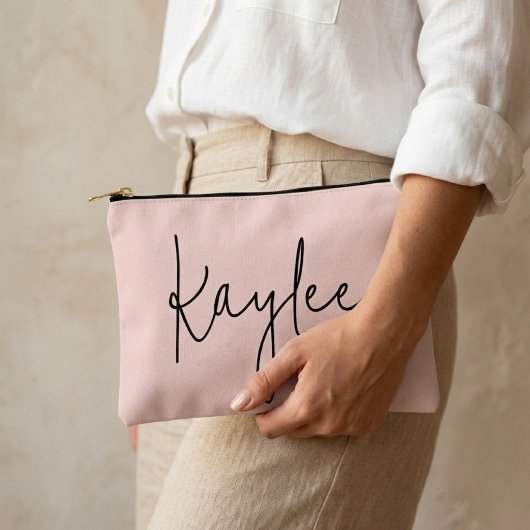 Custom name modern script pouch gift for her mom etui