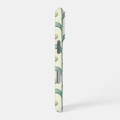 Custom Name & Monogram Art Deco Teal & Gold iPhone Hoesje (Rechterkant)