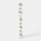 Custom Name & Monogram Art Deco Teal & Gold iPhone Hoesje (Linkerkant)