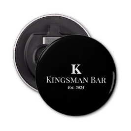 Custom Name & Monogram Black Bottle Opener – Elega