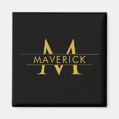 Custom Name Monogram Elegant Decorative Magneet (Voorkant)