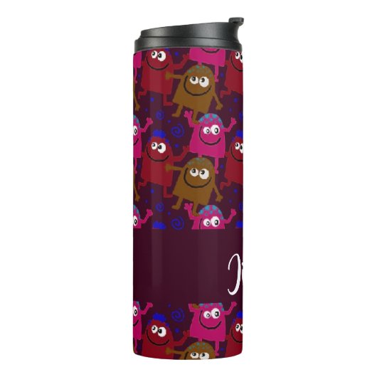 Custom name monsters pattern thermosbeker (Gedraaid links)