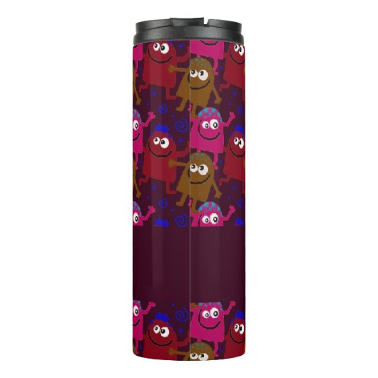 Custom name monsters pattern thermosbeker (Achterkant)
