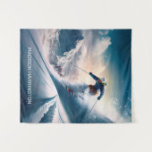 Custom Name Mountain Skier Wandkleed (Voorkant (horizontaal))