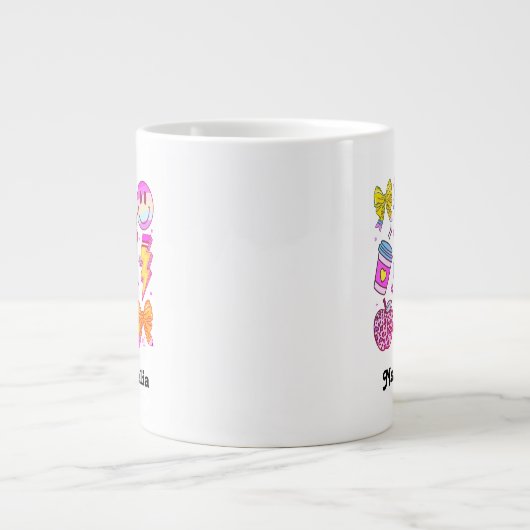 Custom Name Mug, Custom Teacher Mug,Back to school Grote Koffiekop (Voorkant)