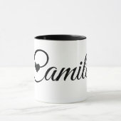 Custom Name Mug Minimalist Script Font with Heart  Mok (Midden)