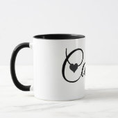 Custom Name Mug Minimalist Script Font with Heart  Mok (Links)