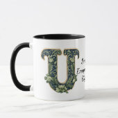 Custom Name Mug with Green Leaf Monogram  Mok (Links)
