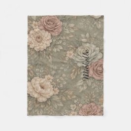 Custom Name Muted Suede Tone Fleece Deken