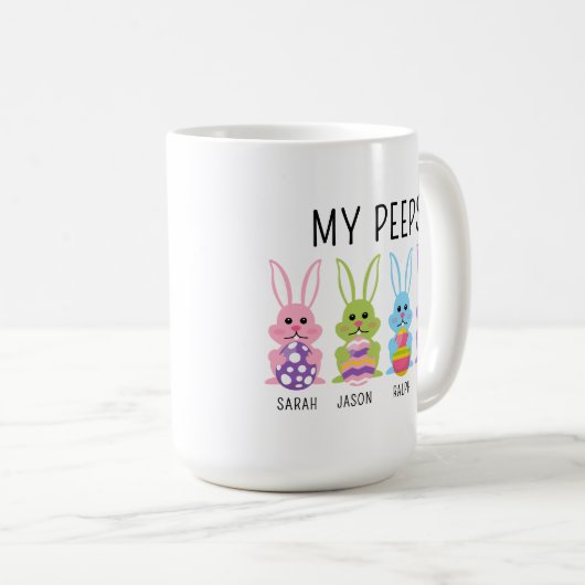 Custom Name My Peeps Easter Coffee Mug Koffiemok (Voorkant rechts)