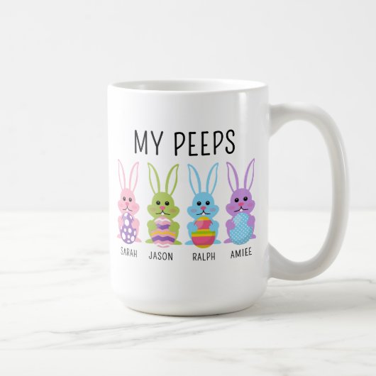 Custom Name My Peeps Easter Coffee Mug Koffiemok (Rechts)