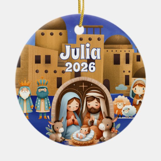 Custom Name Nativity Ornament (Voorkant)