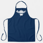 Custom Name Navy BBQ Grill Schort (Voorkant)