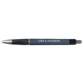 Custom Name Navy Blue Stylish Writing Pen Gift (Voorkant)