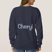 Custom Name Navy Blue Women's Sweatshirt (Achterkant)