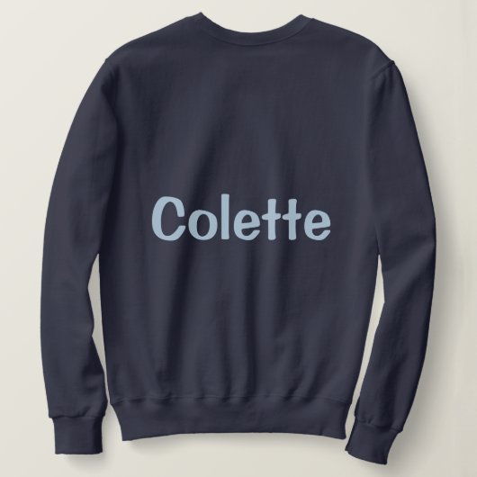 Custom Name Navy Blue Women's Sweatshirt (Design achterkant)