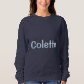 Custom Name Navy Blue Women's Sweatshirt (Voorkant)