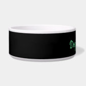 Custom Name Neon Border Collie Glow Voerbakje (Links)