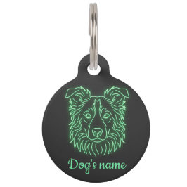 Custom Name Neon Collie Glow Pet ID Tag Huisdierpenning
