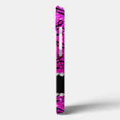 Custom name neon pink glitter trumpets music notes Case-Mate iPhone case (Achterkant / Links)