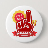 Custom Name No 1 Best Dad Father's Day Birthday Ronde Button 7,6 Cm (Voorkant)
