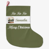 Custom Name Nordic Christmas Stocking Grote Kerstsok (Voorkant)