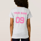 Custom Name Number op de achterkant Pink Font T-Sh T-shirt (Achterkant)