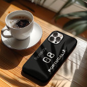 Custom Name Number Team Soccer Silhouette iPhone Hoesje