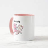 Custom Name Nurse Coffee Mug Gift Mok (Voorkant links)