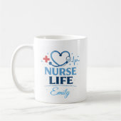 Custom Name Nurse Life Coffee Mug Gift Koffiemok (Links)