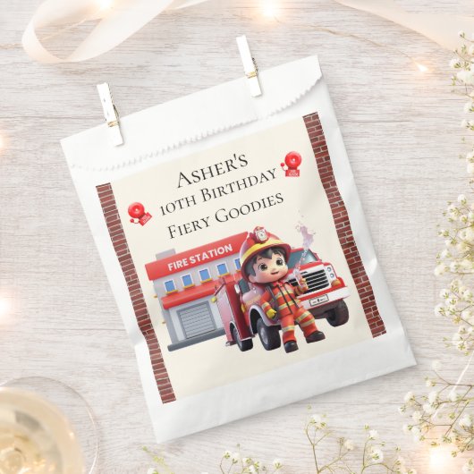 Custom Name & Occasion Cute 3D Boy Firefighter Bedankzakje (Geknipt)