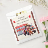 Custom Name & Occasion Cute 3D Boy Firefighter Bedankzakje (Gezegeld)