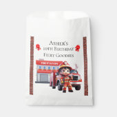 Custom Name & Occasion Cute 3D Boy Firefighter Bedankzakje (Voorkant)