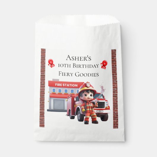 Custom Name & Occasion Cute 3D Boy Firefighter Bedankzakje (Voorkant)