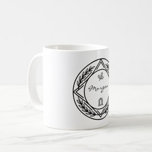 Custom Name or Initial Personalized Coffee Mug Koffiemok (Voorkant links)