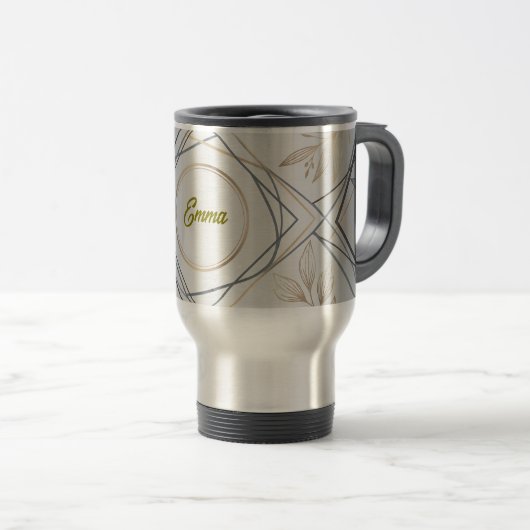 Custom Name or Initial Travel Mug – Personal Gift Reisbeker (Voorkant rechts)