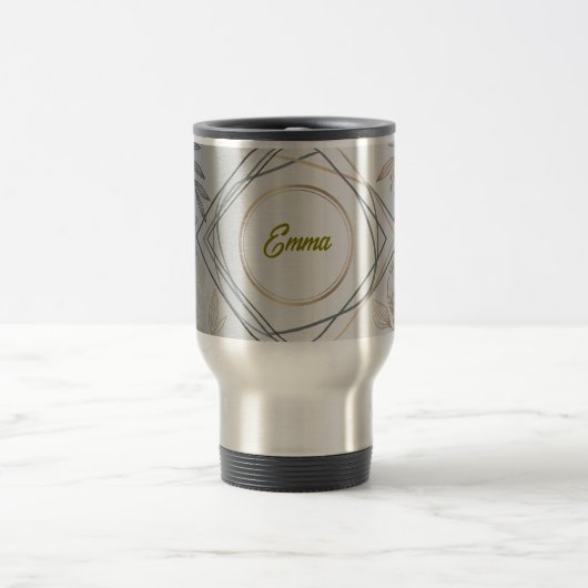 Custom Name or Initial Travel Mug – Personal Gift Reisbeker (Center)