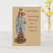 Custom Name Ordination Jubileum met Mary Kaart (Gele Bloem)