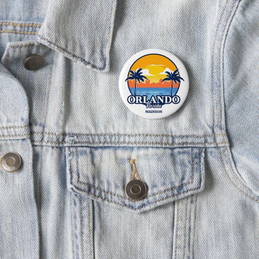 Custom Name Orlando Florida Ronde Button 5,7 Cm (In situ)