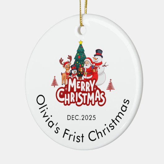 Custom Name Ornament, Baby's First Christmas Keramisch Ornament (Links)