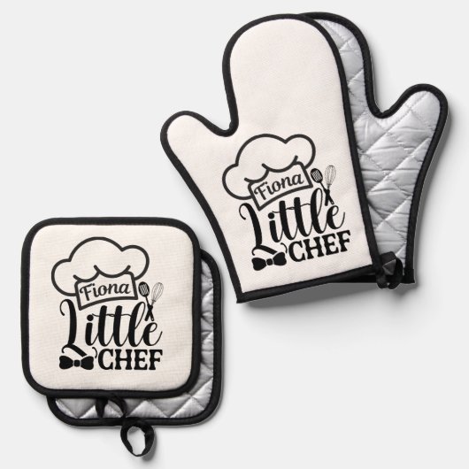 Custom name Oven Mitt & Pot Holder Set (Voorkant / Achterkant)