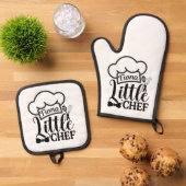 Custom name Oven Mitt & Pot Holder Set (Top down)