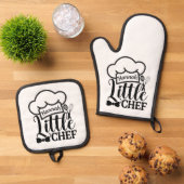 Custom name Oven Mitt & Pot Holder Set (Top down)