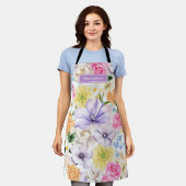 Custom Name Pastel Floral Kitchen Cooking Gift Schort (Gedragen)