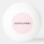 Custom Name Pastel Pink Black Minimalist Stylish Pingpongbal (Achterkant)