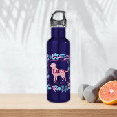 Custom Name Pastel pink Labrador Water Bottle  Waterfles