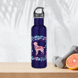 Custom Name Pastel pink Labrador Water Bottle  Waterfles