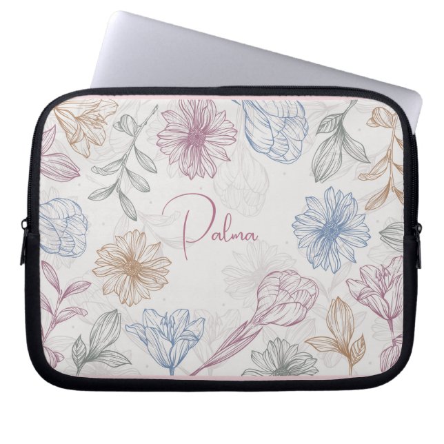 Custom Name Pattern Laptop Sleeve (Voorkant)