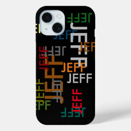 Custom Name Pattern Typography iPhone 15 Case