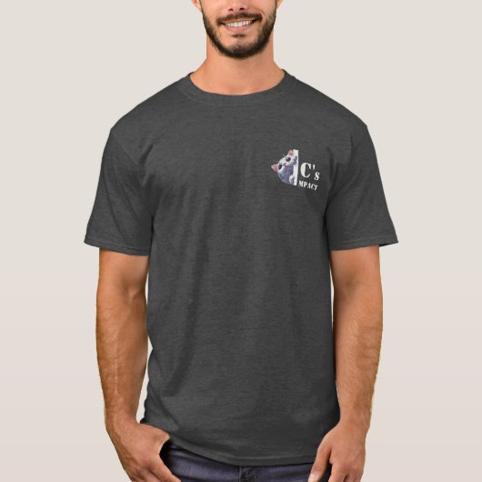 Custom Name Peeking Cat Pocketsize C's Impact T-shirt (Voorkant)